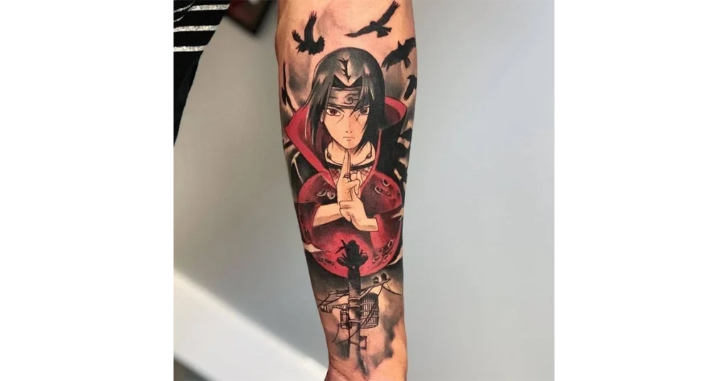 Itachi raven | Naruto tattoo, Anime tattoos, Sleeve tattoos