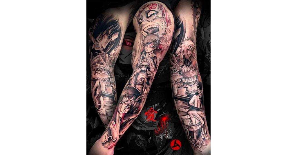 naruto color tattoo arm