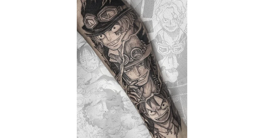 one piece charakters tattoo