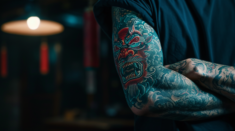 Japanese Skull & Oni Mask Tattoos