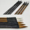 3Pcs White Woolen Brush Brown Weasel Wool Hair Chinese Japanese Calligraphy Brush Pen Set Art For 3