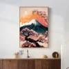 Japanese Cherry Blossom Fuji Mountain Sunset Tokyo Scenery Poster HD Printed Canvas Painting Wall Art Pictures 1