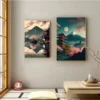 Japanese Cherry Blossom Fuji Mountain Sunset Tokyo Scenery Poster HD Printed Canvas Painting Wall Art Pictures 3