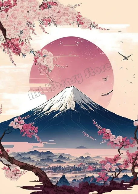 Japanese-Cherry-Blossom-Fuji-Mountain-Sunset-Tokyo-Scenery-Poster-HD-Printed-Canvas-Painting-Wall-Art-Pictures.jpg_640x640-13