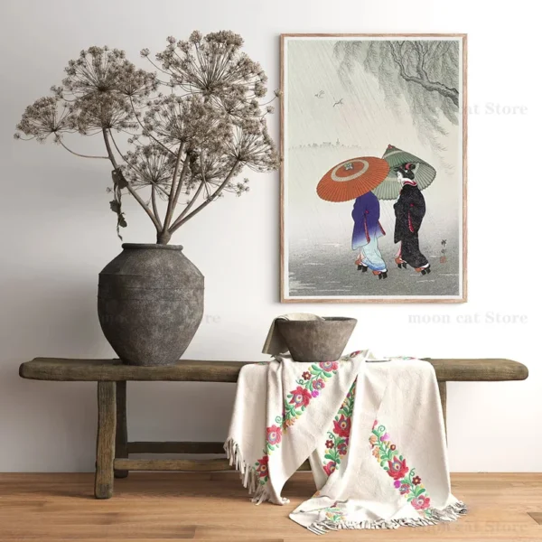 Vintage Japanese Geisha Oriental Canvas Painting Wall Art Pictures Japanese Woman Retro Poster And Prints Home 1