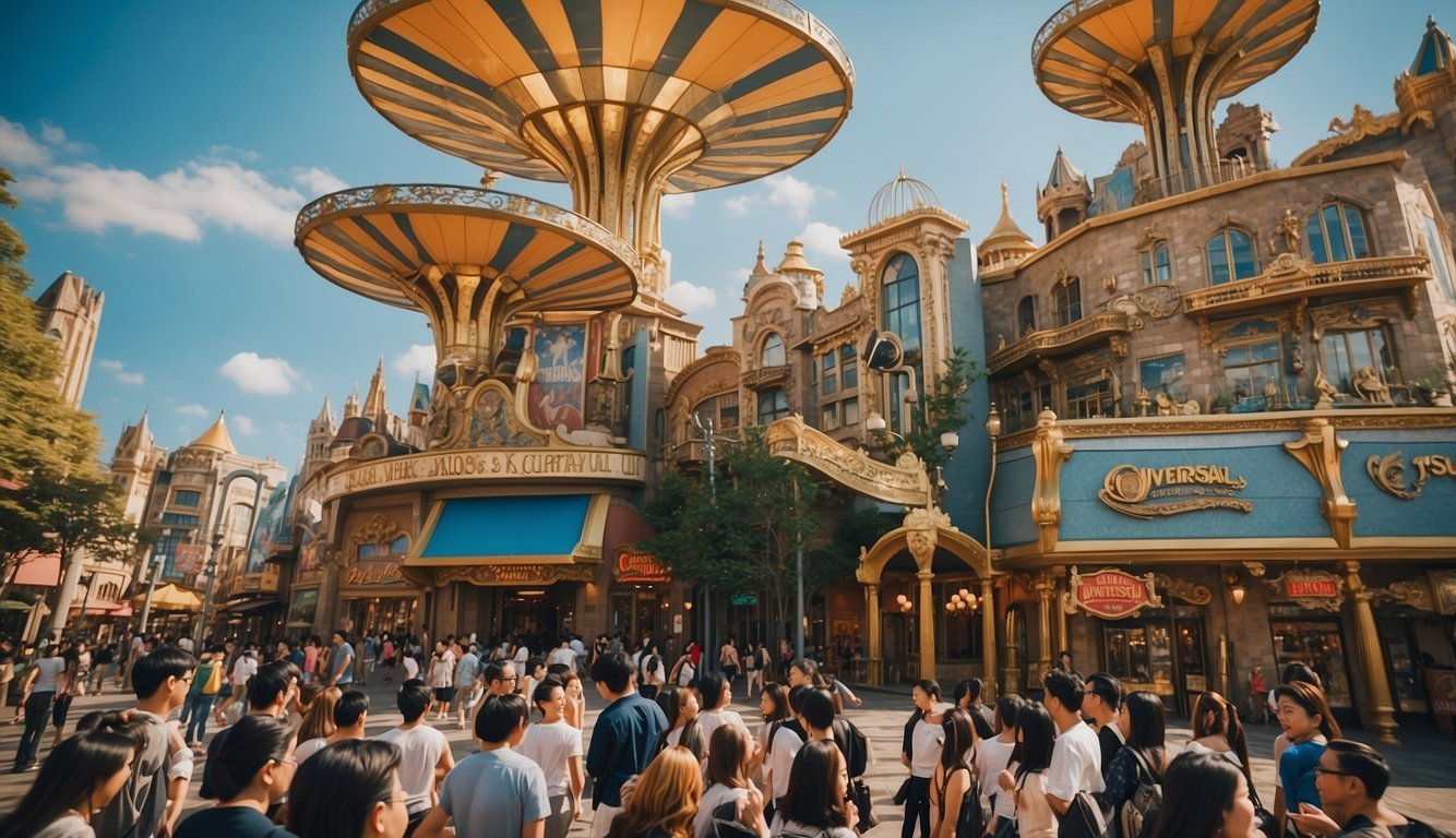 Universal Studios Osaka: Ultimate Guide to Thrills and Adventure 2024! 1 Universal Studios Osaka with a park full of people in front of the gates