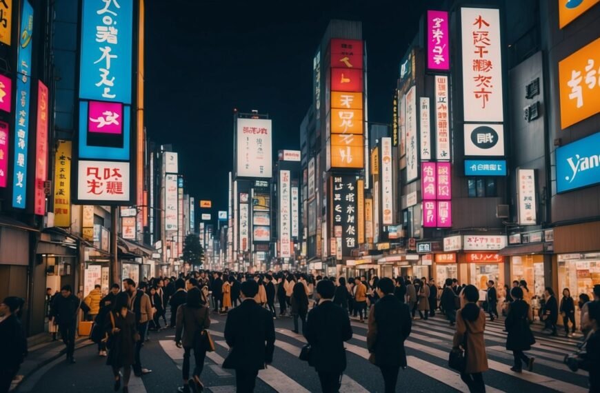 Yandex Japan with a street full of people on shibuya crossing searching their way