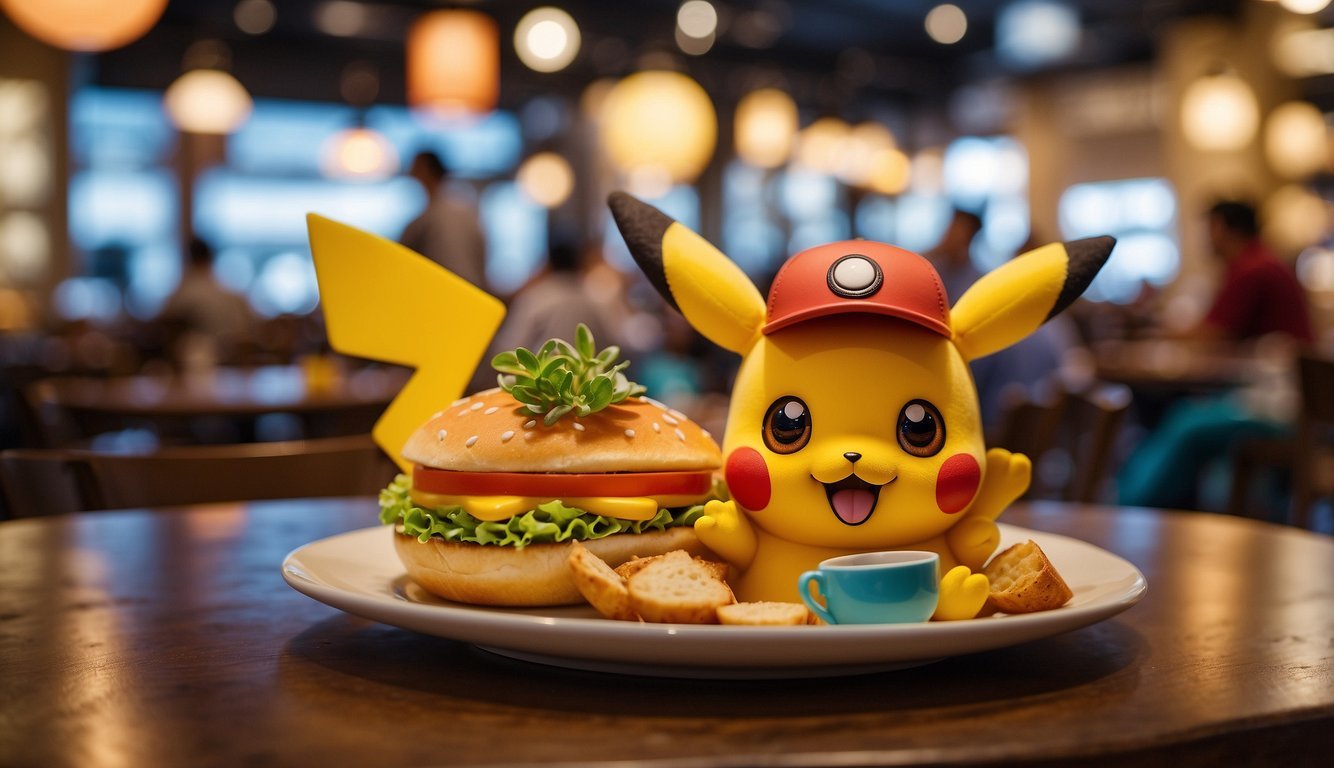 Pokemon Cafe Tokyo with a burger with pikatchu