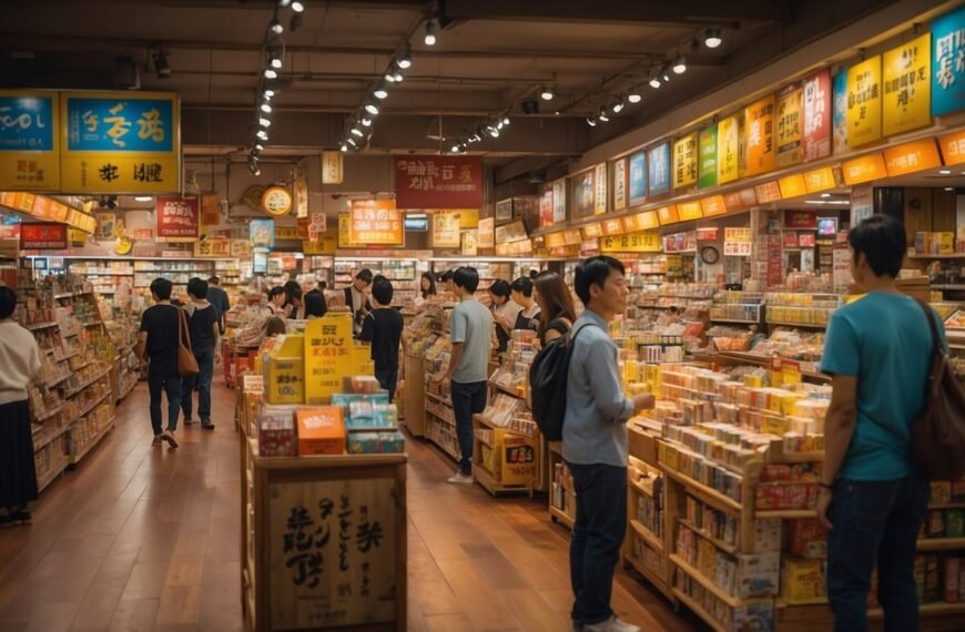 Don Quijote Tokyo with people in mega don quijote standing in front of the goods