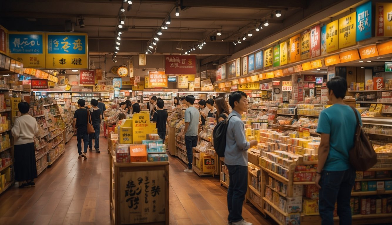 Don Quijote Tokyo with people in mega don quijote standing in front of the goods