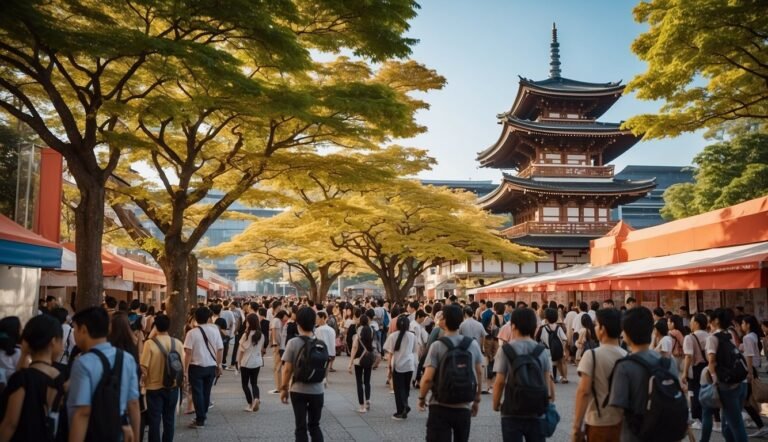 Japan Expo 2024 with people walking arround on the streets