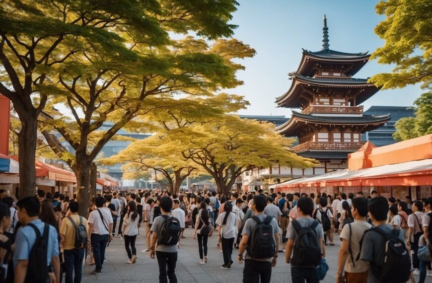 Japan Expo 2024 with people walking arround on the streets