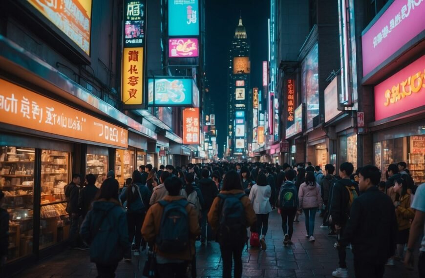 Akihabara Anime Shopping with a street full of people shopping