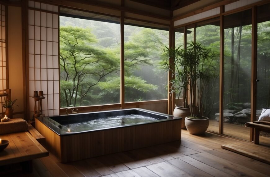 Osaka Spa with a bathtub in the middle of the room
