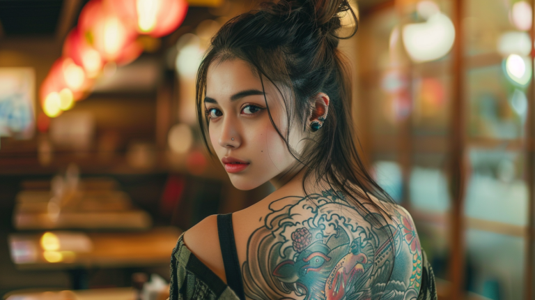 15+ Samurai Tattoos 2024: TikTok's Latest Style Obsession 119 a woman with a japanese samurai tattoo