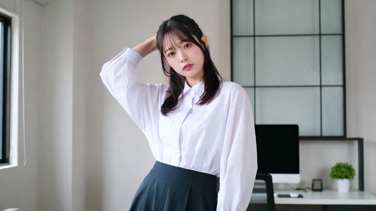 japanese women oversized shirt outfits