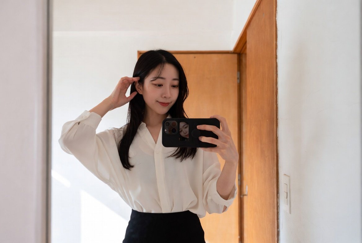 japanese women neutral color outfits