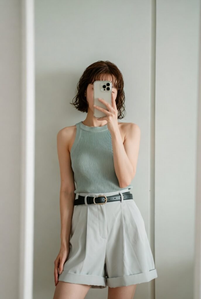 japanese women pleated skirt outfits