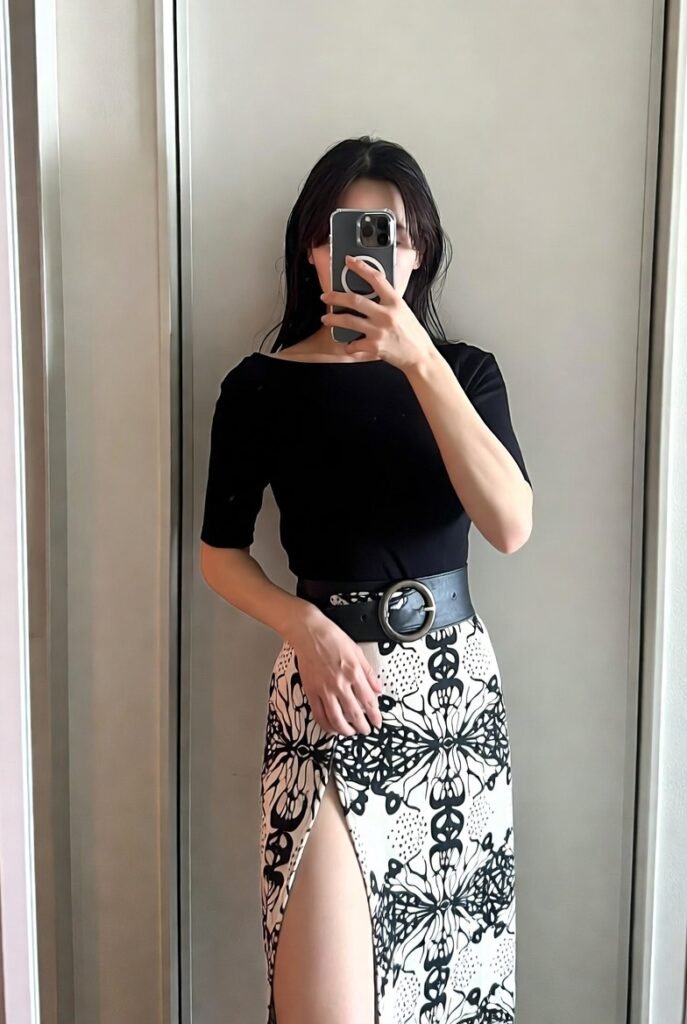 japanese women long skirt outfits