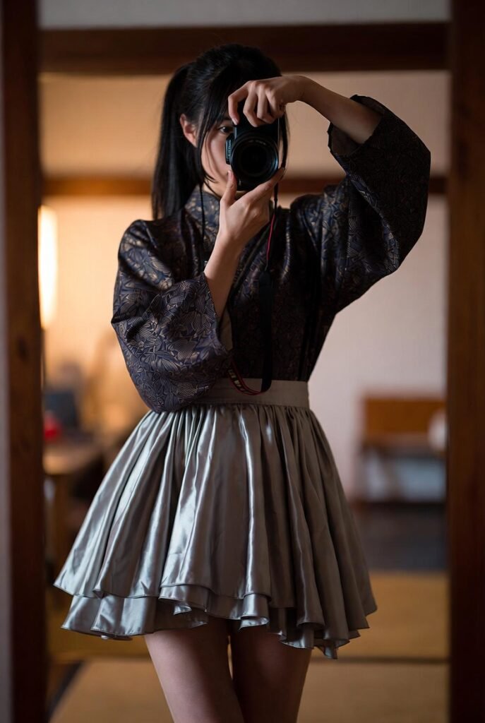 japanese women autumn layered outfits